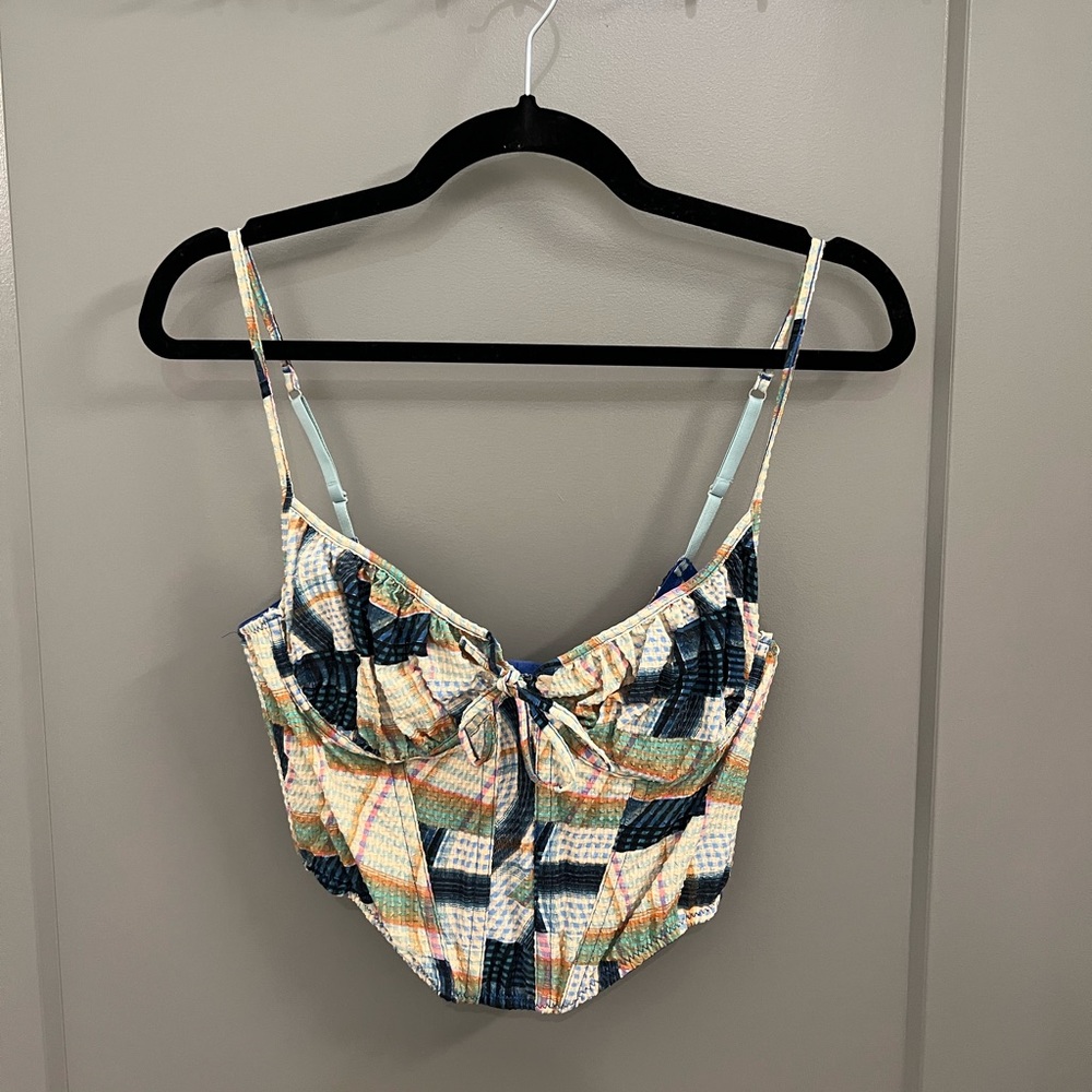 Urban Outfitters Corset Boho Patchwork Top-M